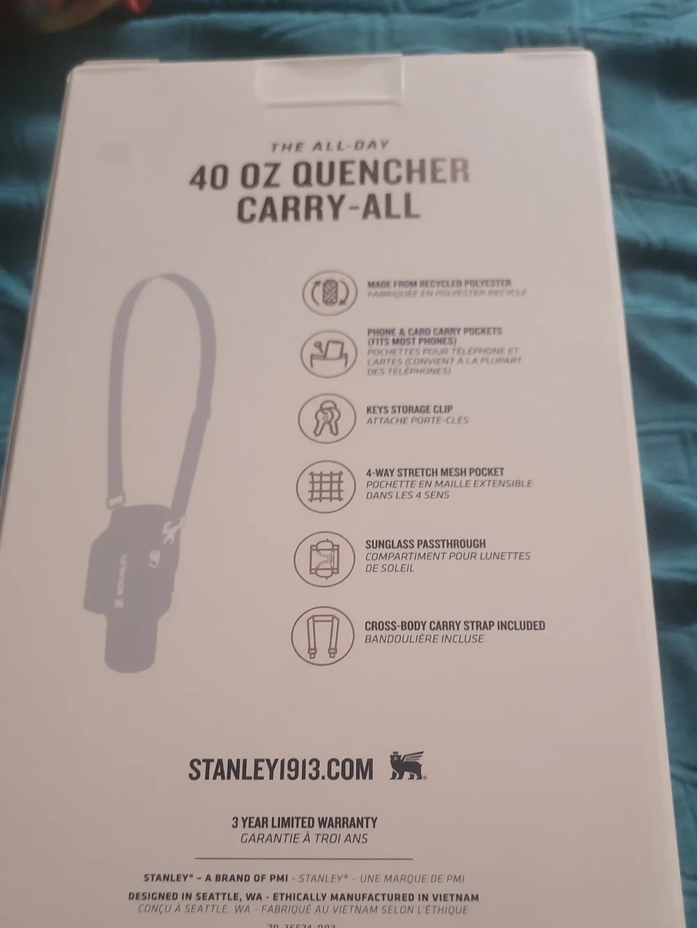 Stanley 40 Oz Quencher Carryall Hot Coral Boxed 3 Year warranty Fab